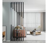 Modern Room Divider Privacy Screen Post，5/8/10pcs Screen Partition Column Wall Divider for Room Separation Ceiling To Floor Metal Slats，Restaurant Office Home Room Separator(10pcs,240cm/94in/7.9ft)