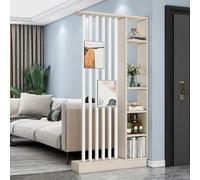 Modern Room Divider Storage Cabinet - Bookshelf Screen with Display Shelves for Home Office and Dorm Privacy Panel
