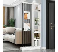 Modern Room Divider Storage Cabinet - Bookshelf Screen with Display Shelves for Home Office and Dorm Privacy Panel