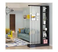 Modern Room Divider with Shelves - Slish Bookcase for Home Office Detive Wall Panel - Black & White 32" L x 10" W x 80" H