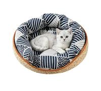 Modern Rope Lounger, Woven Pet Couch, Lightweight with Breathable Feature, Fiber Basin, Scandi Aesthetic with Sturdy Style, Travel Accessory for Indoor and Outdoor