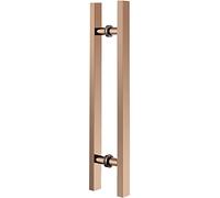 Modern Rose Gold Stainless Steel Push-Pull Handle for Sliding Glass Doors - Durable Two-Sided Design with Mounting Accessories, 50cm (19.7in) - Ideal for Home Gates