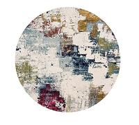 Modern Round Area Rug Ø200cm - Non-Slip Washable Carpet for Living Room Bedroom Kids' Room - Abstract Retro Colorful Art Design Perfect for Home Decor