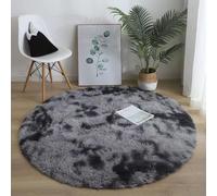 Modern Round Area Rug for Bedroom & Living Room Soft Long Pile Washable NonSlip Design Easy to Clean Dark Gray 200cmPerfect for Hallways & Offices