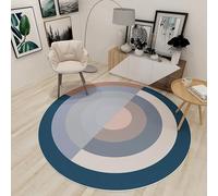 Modern Round Area Rug, Living Room Decor Geometric circle pattern multi-color beige, blue-green, 160cm