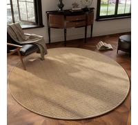 Modern Round Area Rug - Rustic Braided Sisal Carpet for Living Room Bedroom & Dining - Non-Slip Washable Circular Rug Large 100x100cm - Home Decor Essential