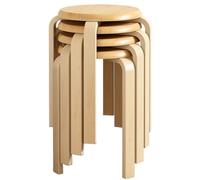 Modern Round Backless Stacking Stools, Set of 4/6, Space-Saving Stools for Kitchen, Dining Room, Office, Outdoor, Patio, and Balcony