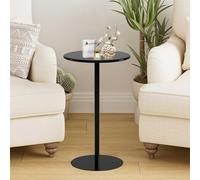 Modern Round Bar Table, Small Kitchen Dining Tables, Space Saving Dinner Table, Counter Height Cocktail Table, Coffee Drink Table for Living Room, Bedroom, Easy Assembly, Black(70x70x104cm)