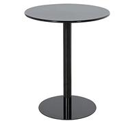 Modern Round Bistro Pub Table 40.5cm Iron Top Cocktail Table Stylish Black Bar Table for Living Room & Restaurant Contemporary Circular Dining Table
