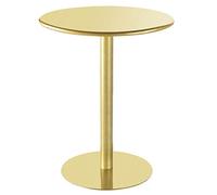 Modern Round Bistro Pub Table - Iron Top Circular Cocktail Table for Living Room & Restaurant Stylish Gold Finish 48cm (18.8") Height