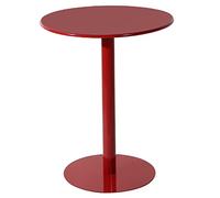 Modern Round Bistro Pub Table - Iron Top Cocktail Table for Living Room & Restaurant - Stylish Red 70cm (27.5") Standing Bar Table