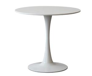 Modern Round Bistro Table - 60CM White MDF Top Stylish Space-Saving Design for Small Kitchens & Dining Rooms Compact Contemporary Furniture for Cozy Spaces Ideal for Apartments & Cafes