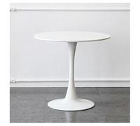 Modern Round Bistro Table 70CM - White MDF Top Tulip Design Pedestal Table for Small Kitchen & Dining Room Stylish Living Room Furniture Space-Saving Dining Solution