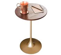 Modern Round Bistro Table - Stylish Tulip Coffee Table for Living Room & Balcony, Walnut Finish 35x52cm - Ideal for Relaxation & Conversations, Perfect Leisure Centerpiece