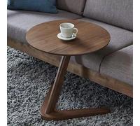 Modern Round C Table Dark Wood Accent Table for Living Room Versatile Small Side Table Sofa End Table Stylish Auxiliary Table for Home Decor