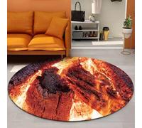 Modern Round Carpets 3D Optical Illusion Pattern Living Room Bedroom Kitchen Corridor Area Rugs Vortex Stripes Deep Hole Print Non-Slip Floor Mats Chair Mats Outdoor Doormat (Red,160 cm)