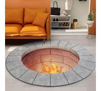Modern Round Carpets 3D Optical Illusion Pattern Living Room Bedroom Kitchen Corridor Area Rugs Vortex Stripes Deep Hole Print Non-Slip Floor Mats Chair Mats Outdoor Doormat (Gray,60 cm)