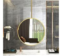 Modern Round Ceiling Hanging Mirror | Circular Decorative Mirror for Makeup and Bathroom | Ceiling Mounted Boom Design