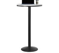 Modern Round Cocktail Table 21.6in Artificial Marble Top Stylish Side Table for Living Room Bedroom Porch - Elegant Black & Champagne Finish