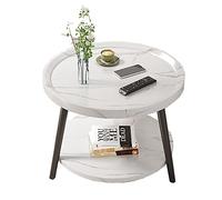 Modern Round Coffee Table - Double-Layer Sofa Side Table, Versatile Corner Table for Living Room & Balcony, Functional Tea Table for Stylish Home Decor