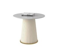 Modern Round Coffee Table - Multifunctional Side Table for Living Room Bedroom Sofa Balcony - Stylish Marble Top & Sturdy Metal Base Ideal Nightstand for Any Space