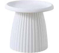 Modern Round Coffee Table - Nordic Mushroom Style Small Side Table for Balcony, Minimalist Design Plastic Mini Table (Size: 45x50cm, Color: White B)