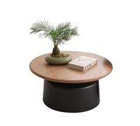 Modern Round Coffee Table Set with Wood Desktop for Living Room, Bedroom, and Office Use