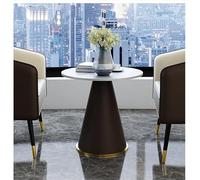Modern Round Coffee Table,slate Tabletop,durable And Easy To Clean,minimalist Coffee Table,rounded Edges,anti-collision,the Large Chassis Has Strong Brown 60 * 56 * 44cm