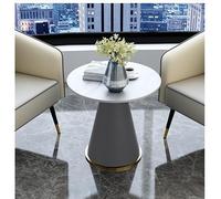 Modern Round Coffee Table,slate Tabletop,durable And Easy To Clean,minimalist Coffee Table,rounded Edges,anti-collision,the Large Chassis Has Strong Support,suitable Grey 70 * 56 * 44cm