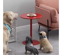 Modern Round Coffee Table - Small Red Accent Table for Sofa Circular Cocktail Table Pub Kitchen Breakfast Dining Table Decorative End Table (Size: 40x40x50cm)