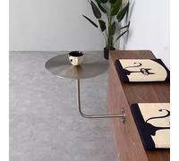 Modern Round Coffee Table, Wall-Mounted Cocktail Table with Stainless Steel Base, Ideal for Bar, Cafe, or Leisure Area, Easy to Assemble