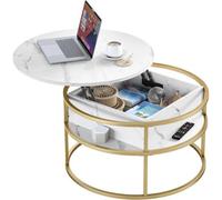 Modern Round Coffee Table With Lift Top Design And Ample Storage