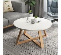 Modern Round Coffee Tables for Living Room & Bedroom Scandinavian Style Nesting Side Tables Sturdy & Easy Assembly Set of 1/2 White & Pink 50x50x40cm