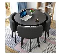 Modern Round Conference Table for Offices - Stylish Reception & Meeting Furniture - Elegant Black Design - Perfect for Collaborative Spaces and Professional Environments
