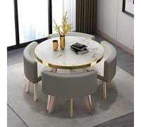 Modern Round Conference Table Set80x75cm Dining Table & Chairs for Kitchen Breakfast Bar Furniture Stylish Dining Room Decor Perfect for Gatherings