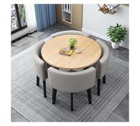 Modern Round Conference Table with 4 Chairs Metal Legs NonSlip Feet Ideal for Living Room Dining Room Kitchen90cm/35.4in