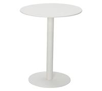 Modern Round Counter Bistro Pub Table Iron Top Bar Table Stylish Circular Cocktail Table for Living Room & Restaurant Matte White Finish 70cm Diameter