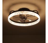 Modern Round Crystal Ceiling Fan with Light