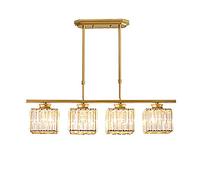 Modern Round Crystal,d Luxury Rustic Hanging Pendant Lighting Lamp E27 LED Rectangle Ceiling Lights For Living Room Bedroom Dining Room-den 4 head