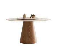 Modern Round Dining & Coffee Table with Rotating Top Simple Wood Base Versatile for Living Room Perfect for Tea & Dining Experiences