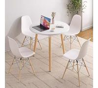 Modern Round Dining Table and Chairs Set for 4, Compact Kitchen Dining Furniture, Space-Saving Cacta Design for Small Apartments, Stylish Home Decor (Size: A)