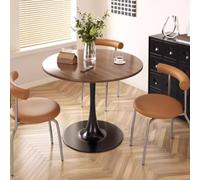 Modern Round Dining Table for 4-6 People, MDF Top, Small Kitchen & Living Room Furniture, Available in 50/60/70/80/90cm, Stylish re