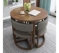 Modern Round Dining Table for 4 with Chairs Small Kitchen & Living Room Center Table Stylish Informal Dining Set for Reception & Dining Room