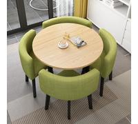 Modern Round Dining Table Set 31.5" Kitchen Breakfast Bar Table & Chair Stylish Small Conference Table for Dining Room Space-Saving Furniture 80x75cm