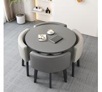 Modern Round Dining Table Set, 31.5" Kitchen Breakfast Table & Chairs, 80x75cm Conference Table for Dining Room/Cooking, Stylish Small Space Furniture