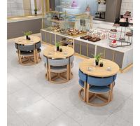 Modern Round Dining Table Set for 4 - Stylish Conference Room & Casual Coffee Table with Chairs - Versatile Breakfast & Negotiation Table for Kitchen Office Living Room Apartment (Dark Gr