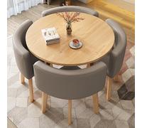 Modern Round Dining Table Set for 4 with Stylish Bar Chairs - Space-Saving Conference Room & Office Furniture for Chic Home Decor and Entertaining