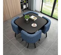 Modern Round Dining Table Set for 4Marble Top with Stylish Chairs Easy to Clean Elegant Design for Home & Office Contemporary Furniture for Reception Areas