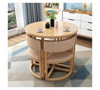 Modern Round Dining Table Set for 4Stylish Conference Table with Chairs for Kitchen Office Living Room ApartmentSpaceSaving Design Durable & Elegant