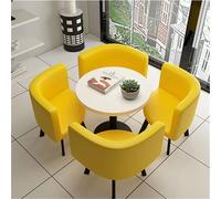 Modern Round Dining Table Set for Kitchen, Breakfast Bar & Restaurant - 80x75cm (31.5x29.5in) Table & Chairs Furniture for Home & Garden